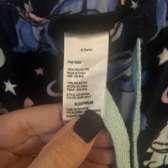 DISNEY STITCH‎ PAJAMA PANTS size XS (0-2) - Picture 5 of 8